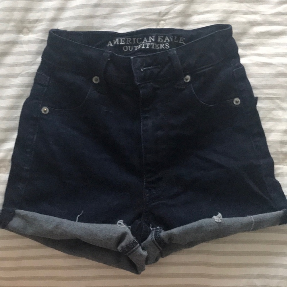 Dark washed jean shorts